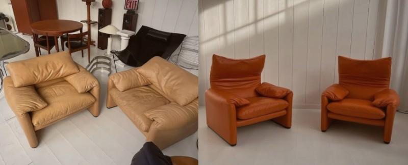 Transformation pour ces deux fauteuils Cassina Maralunga !