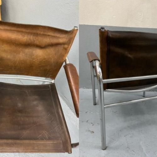 Rénovation de fauteuils Klinte en cuir de 1980